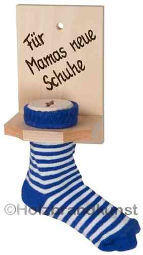 Sparstrumpf blau Für Mamas neue Schuhe
